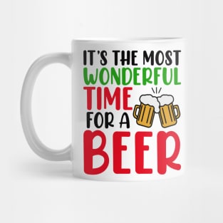 It's The Most Wonderful Time Santa Claus Beer T-shirt, Funny Christmas Gift Top Mug